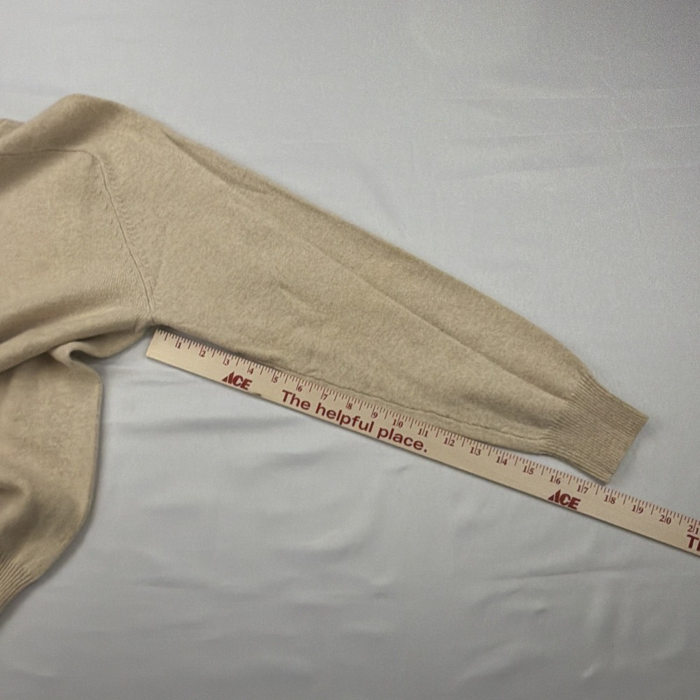 Daniel Cremieux Sweater Mens M Tan V-Neck Pullover Cashmere Classic Tight-Knit - Picture 6 of 10